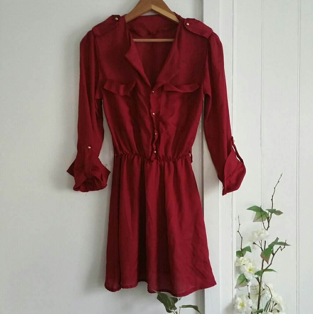 Red Button Dress